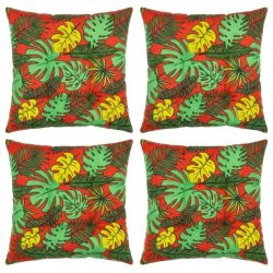   Sada stoličkových vankúšov s tropickým vzorom (4 ks) HP02