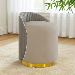 Elegantná okrúhla toaletná stolička, sivá HQ4573313-SZ