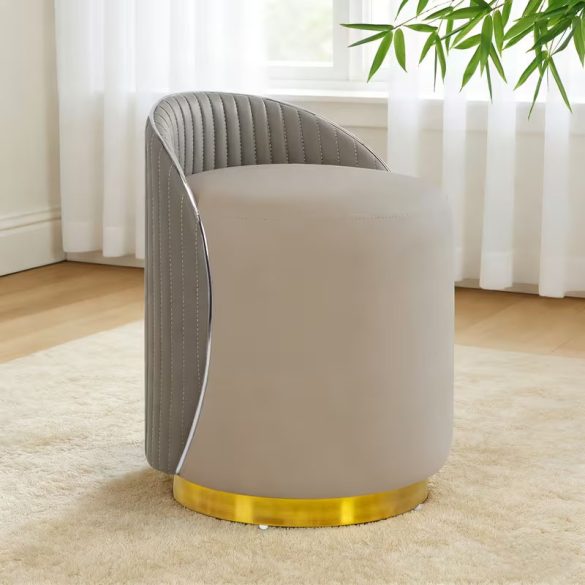 Elegantná okrúhla toaletná stolička, sivá HQ4573313-SZ