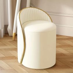 Elegantná okrúhla toaletná stolička béžová HQ4573313