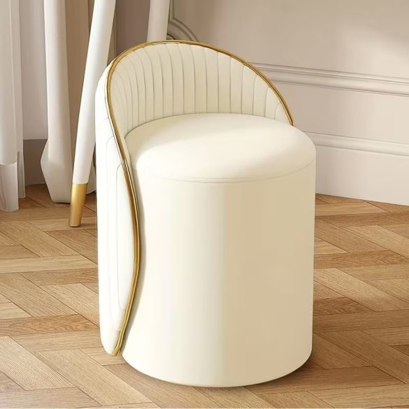 Elegantná okrúhla toaletná stolička béžová HQ4573313