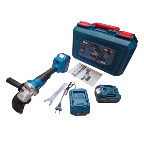 Akumulátorová uhlová brúska Hitman s reguláciou otáčok –  2 batérie HT-BAG-7432