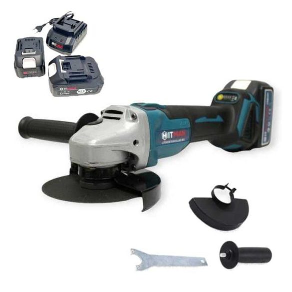 Hitman akumulátorová uhlová brúska s reguláciou otáčok, 125 mm, 2 akumulátory, HT-BAG-7433R