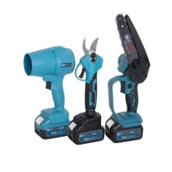   HITMAN Akumulátorová záhradná sada (3 v 1) – fukár na lístie, záhradné nožnice, reťazová píla HT-BCD3-6447PRO