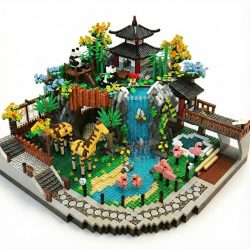 Ázijský Panda raj a vodopád mini stavebnica HY9201001-822