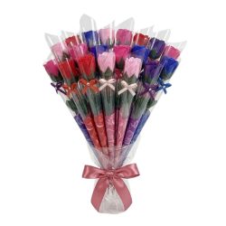   20 samostatne balených voňavých mydlových ruží v dekoratívnej krabičke – rôzne farby JA3008169-V