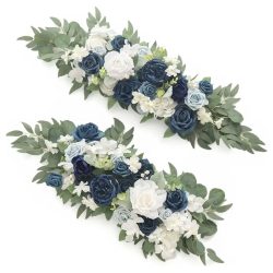   Sada 2 kusov aranžmánov z umelých ruží modro biele JA471733-2