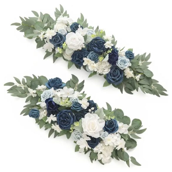 Sada 2 kusov aranžmánov z umelých ruží modro biele JA471733-2
