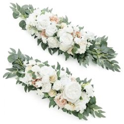   Sada 2 kusov aranžmánov z umelých ruží bielo ružové JA471733-3