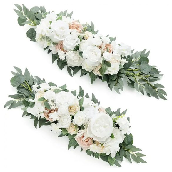 Sada 2 kusov aranžmánov z umelých ruží bielo ružové JA471733-3