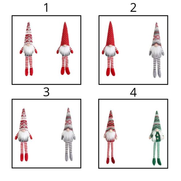 2 vianočné závesné spony v tvare škriatkov – škandinávska dekorácia bez tváre JC9086133