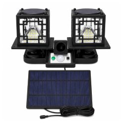   Solárna dvojitá LED vonkajšia lampa s detektorom pohybu a diaľkovým ovládaním JD-2218A