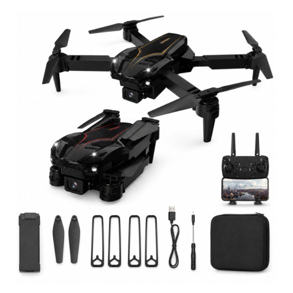 Skladací dron s 4K HD kamerou, diaľkovým ovládaním a prenosnou taškou JF-06