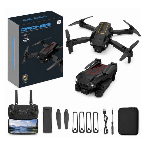 Skladací dron s 4K HD kamerou, diaľkovým ovládaním a prenosnou taškou JF-09