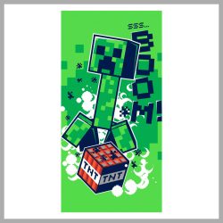 Minecraft osuška, plážová uterák „Boom” 70x140 cm