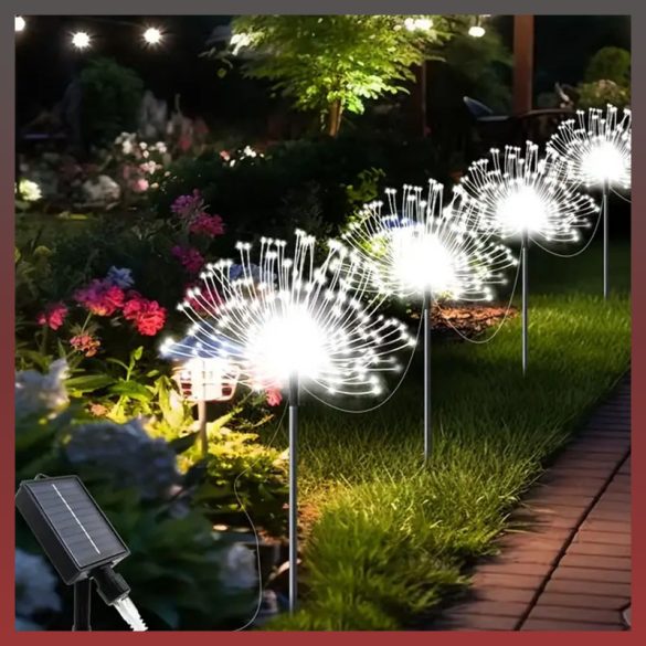 5 solárnych reťazových svetiel s 400 LED diódami, studená biela farba JG730845-400F