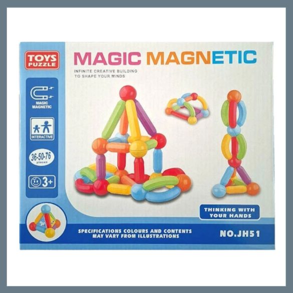 Magic Magnetic – 36-dielna magnetická stavebnica JH51