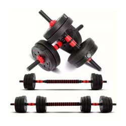   30 kg nastaviteľná súprava činiek 2 v 1 jednoručky aj dlhá tyč JH572244