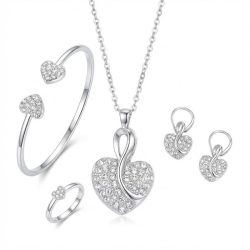   Strieborný lesk – 5-dielna dámska súprava šperkov JU7584653-S