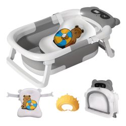   Prenosná skladateľná sivá súprava na kúpanie psov JX11424859-3