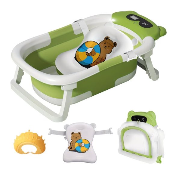 Prenosná skladateľná zelená kúpeľová sada pre psov JX11424859