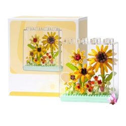   Stavebnicová sada s kvetmi slnečnice v priehľadnej vitríne KA339561-2