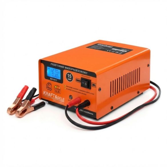 Kraft&Dele Profesionálna mikroprocesorová nabíjačka batérií – 15 A KD1917
