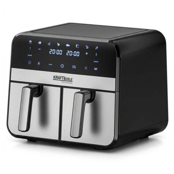 Kraft&Dele AIRFRYER 9L 2500W FRITÉZA S DVOMA KOMORAMI 4,5L + LCD KD4180
