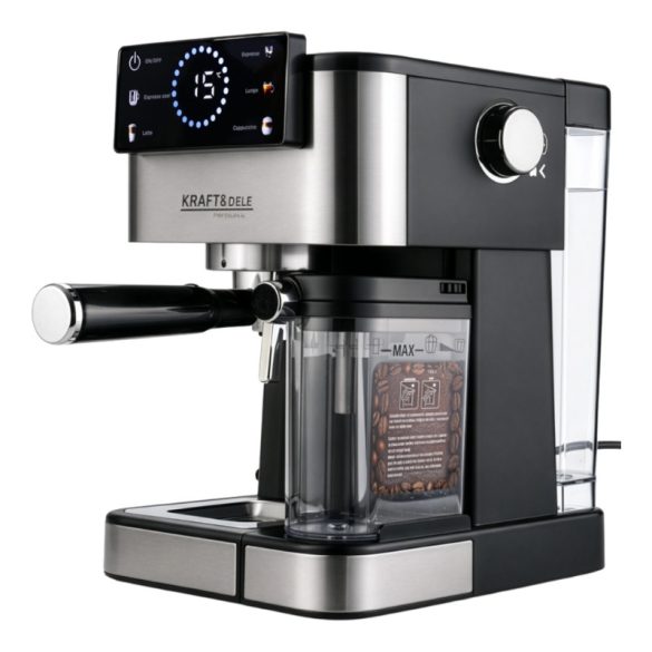 Kávovar s pákou Kraft&Dele 1500 W 20 bar s LCD displejom KD4292