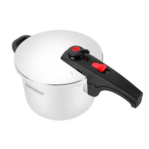Kraft&Dele KD4296 tlakový hrniec z nehrdzavejúcej ocele s parnou vložkou, 6 litrov KD4296