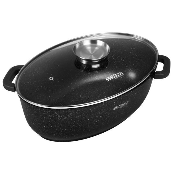 Kraft&Dele panvica s nepriľnavým povrchom a pokrievkou 8 l, 38×26×12,8 cm KD4354