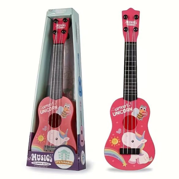 Hračka gitara s motívom jednorožca, ružová KD4623967-UR