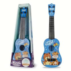 Hračka gitara s motívom tigra a žirafa, modrá KD4623967