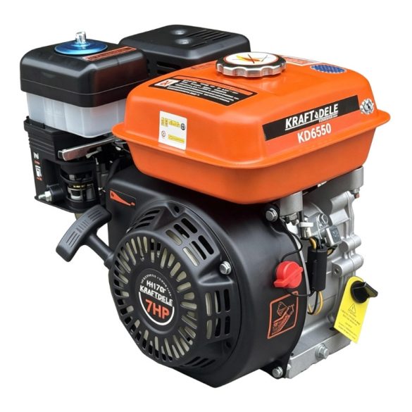 Benzínový motor Kraft&Dele 7 LE s hriadeľom 19 mm, 210 cm³ KD6550