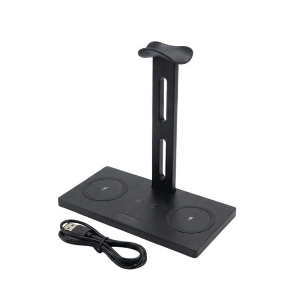 3 v 1 Bezdrôtová Rýchlonabíjacia Stanica a Držiak na Slúchadlá KE22-362