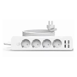   Jortan 2-metrová multifunkčná sieťová rozbočka 4 zásuvky + 2 USB + 2 USB-C KE24-404