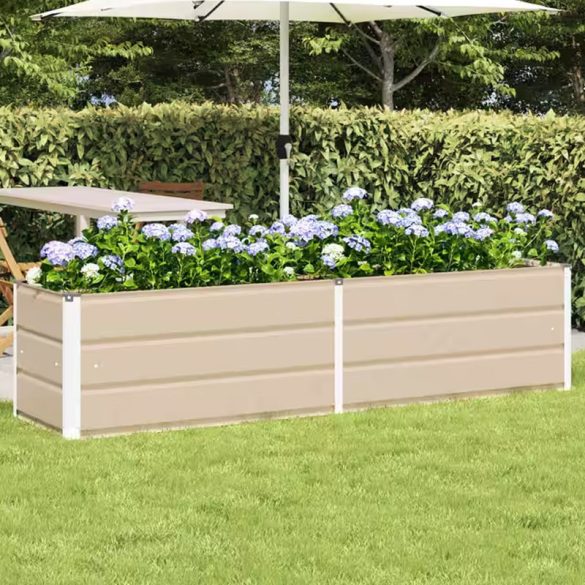 vidaXL Kvetináč Kovový balkónový kvetináč 195 cm béžový KKM5X3V054-B