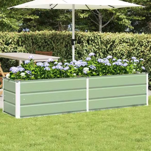 vidaXL Kvetináč Kovový balkónový kvetináč 195 cm zelený KKM5X3V054-Z