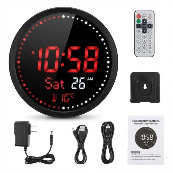 LED digitálne nástenné hodiny s diaľkovým ovládaním KL25-12 JH2560