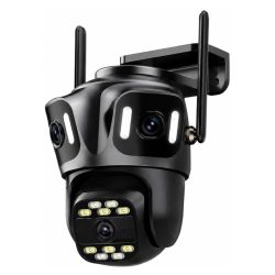   360° bezpečnostná kamera s viacerými objektívmi a pripojením cez WiFi, so zvukovým a svetelným alarmom KL26-1015