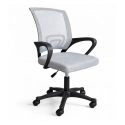   Moderná otočná kancelárska stolička s nízkym operadlom – biela/sivá KO25SZ