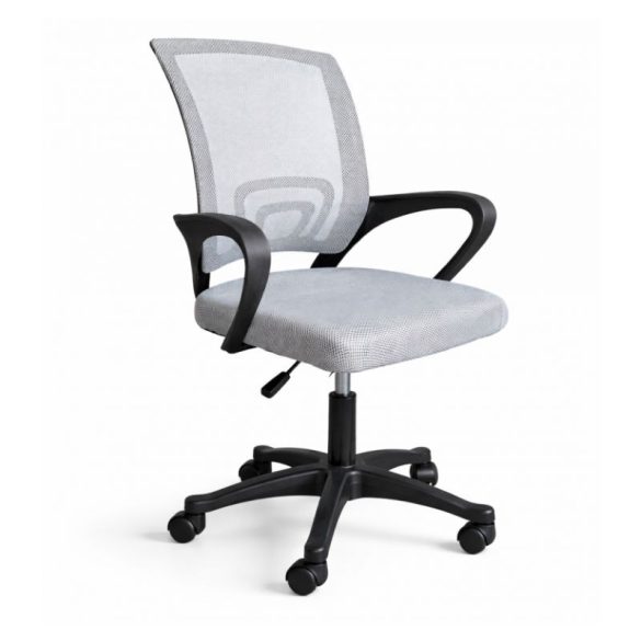 Moderná otočná kancelárska stolička s nízkym operadlom – biela/sivá KO25SZ