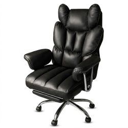   Kancelárska otočná stolička RELAX PRO s opierkou na nohy – Čierna umelá koža KO50CZ