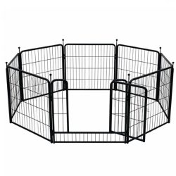   Kovový výbeh a klietka pre domáce zvieratá – 8-dielny modulárny plot KOT32