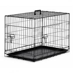   Kovová klietka pre psov a prepravná klietka – dvojdverová KOT33