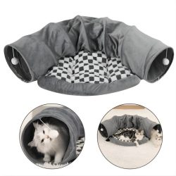   Hrací tunel pre mačky s pomponmi a miestom na ležanie KOT35SZ