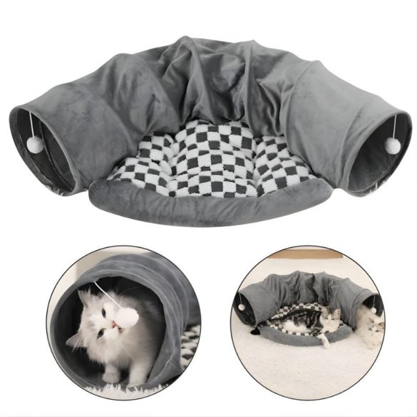Hrací tunel pre mačky s pomponmi a miestom na ležanie KOT35SZ