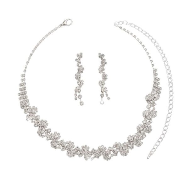 Krištáľová svadobná súprava šperkov – náhrdelník a náušnice KP851535