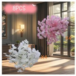   Umelé čerešňové kvety na vetvách – sada 8 kusov KQ1462270