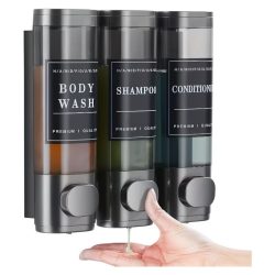 3 ks dávkovačov na montáž na stenu, čierne KR1262044